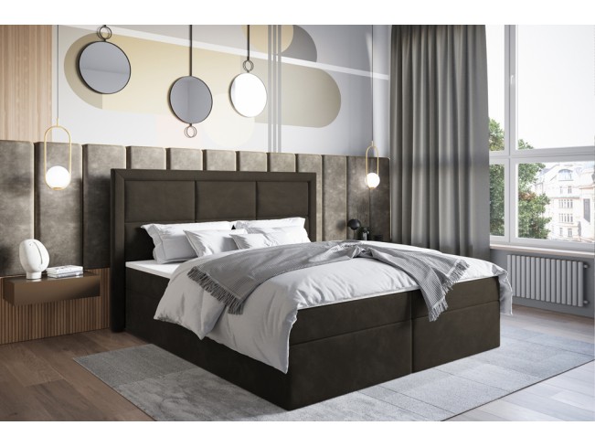 Łóżko kontynentalne Asti 140 Riviera 26 ciemny brąz