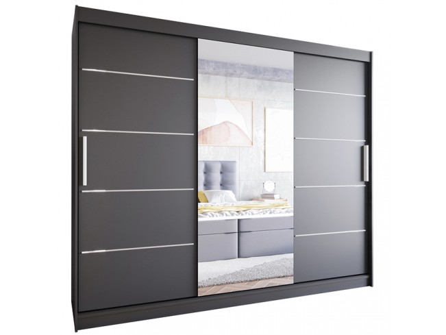 Szafa Lolo VI 250 czarny mat - widok ogólny