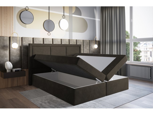 Łóżko kontynentalne Asti 180 Riviera 26 ciemny brąz