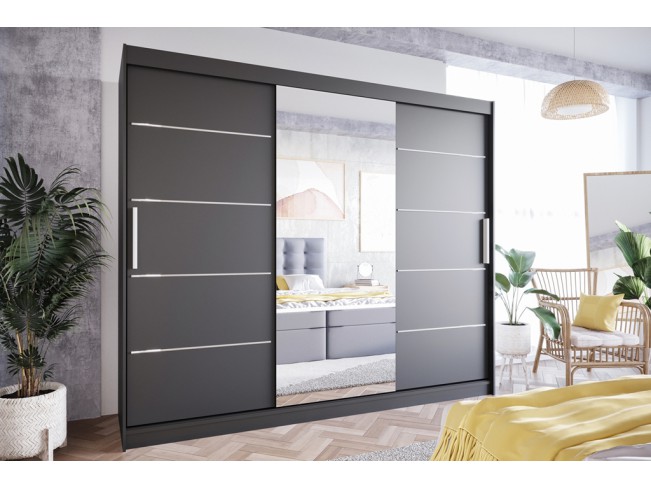 Szafa przesuwna Lolo VI czarny mat 250 cm