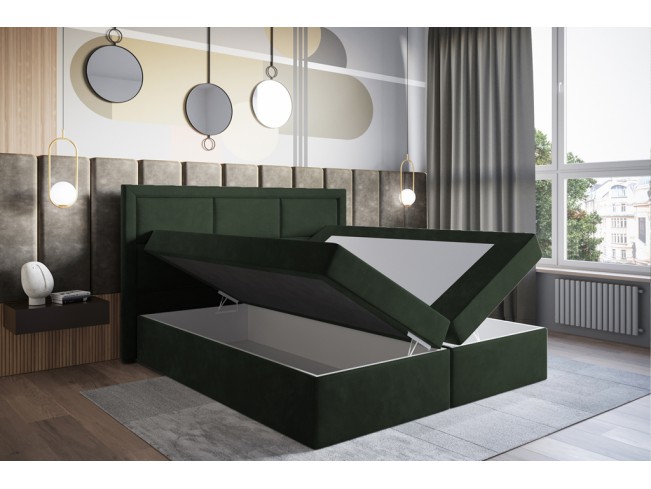 Łóżko kontynentalne Asti 160 Riviera 38 ciemny zielony