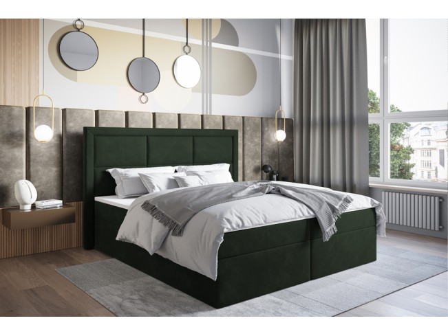 Łóżko kontynentalne Asti 180 Riviera 38 ciemny zielony