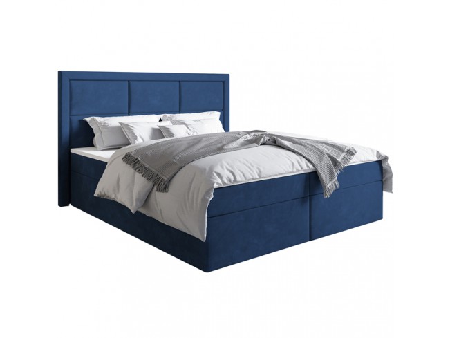 Łóżko kontynentalne Asti 140 Riviera 81 granatowy - widok z przodu