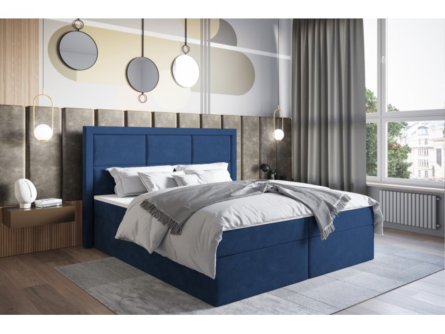 Łóżko kontynentalne Asti 160 Riviera 81 granatowy