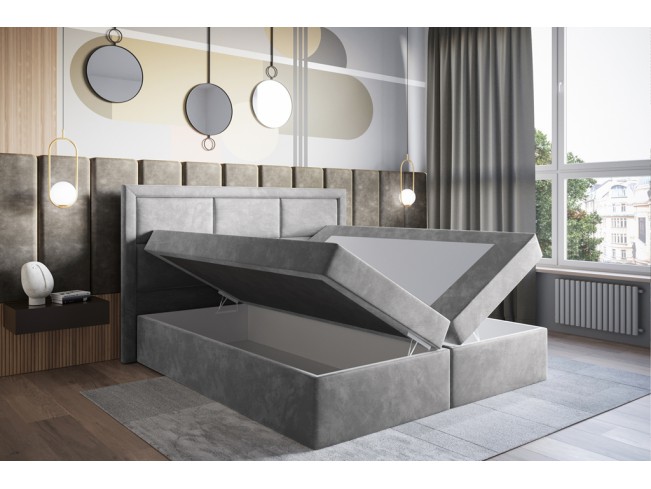 Łóżko kontynentalne Asti 160 Riviera 82 jasny szary