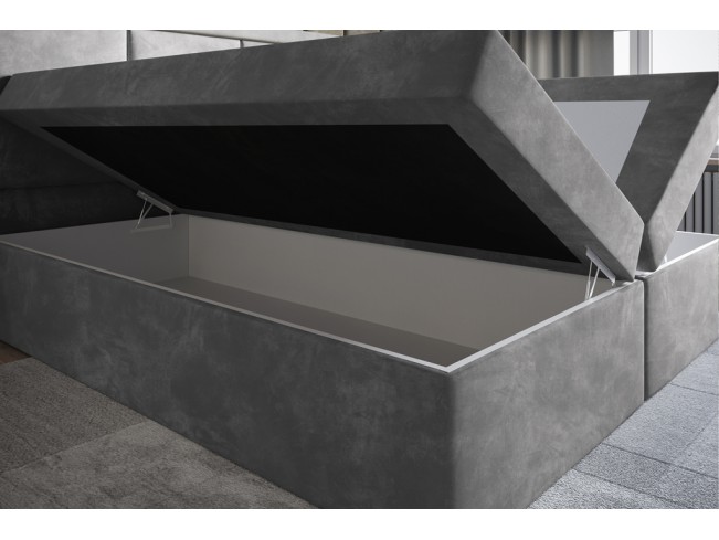 Łóżko kontynentalne Asti 180 Riviera 82 jasny szary