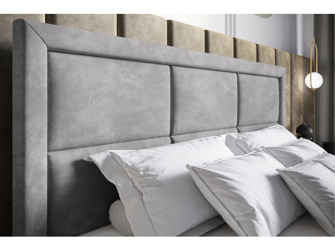 Łóżko kontynentalne Asti 180 Riviera 82 jasny szary