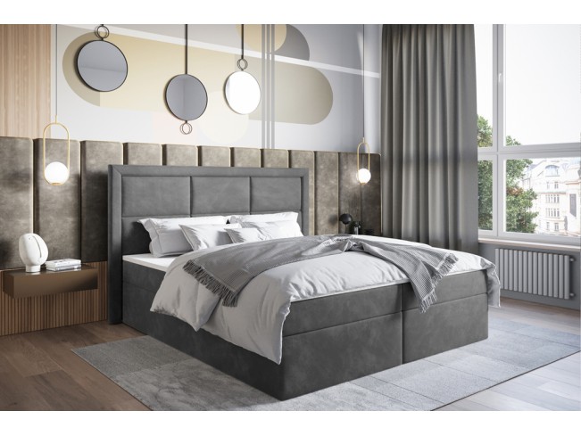 Łóżko kontynentalne Asti 140 Riviera 91 szary