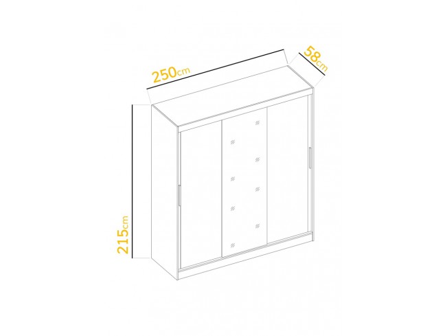 Szafa przesuwna Lolo VI sonoma/biały mat 250 cm
