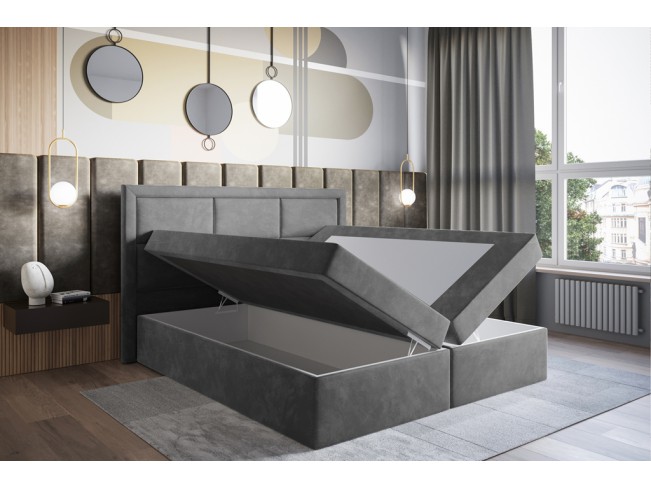 Łóżko kontynentalne Asti 160 Riviera 91 szary