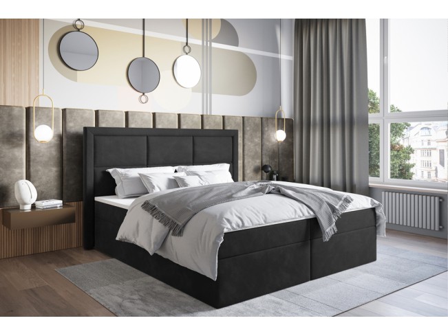 Łóżko kontynentalne Asti 140 Riviera 95 ciemny szary