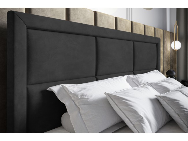 Łóżko kontynentalne Asti 140 Riviera 95 ciemny szary