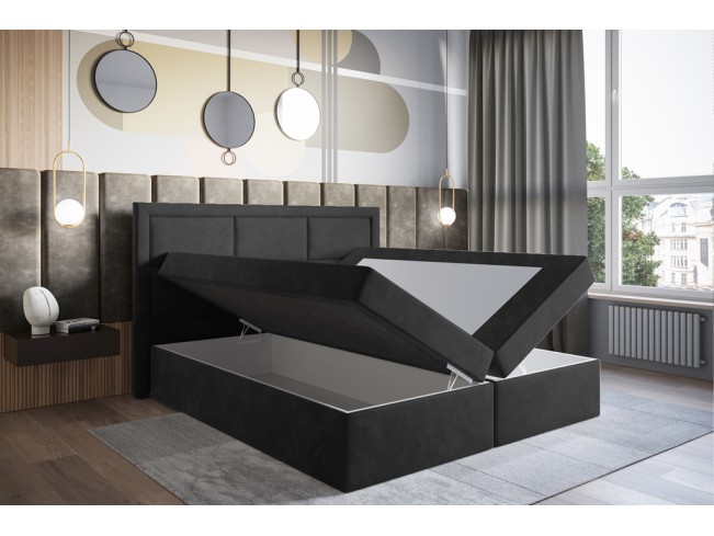 Łóżko kontynentalne Asti 160 Riviera 95 ciemny szary