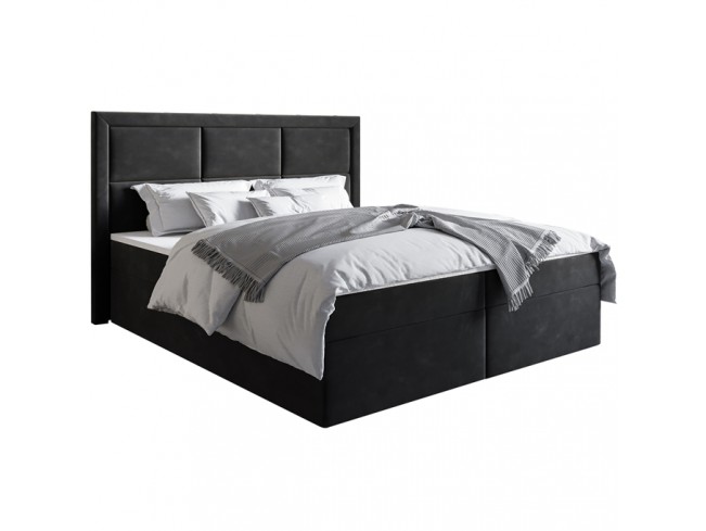 Łóżko kontynentalne Asti 140 Riviera 100 czarny - widok z przodu