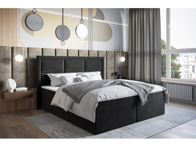 Łóżko kontynentalne Asti 140 Riviera 100 czarny