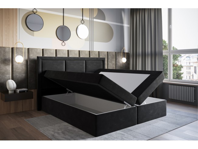 Łóżko kontynentalne Asti 160 Riviera 100 czarny