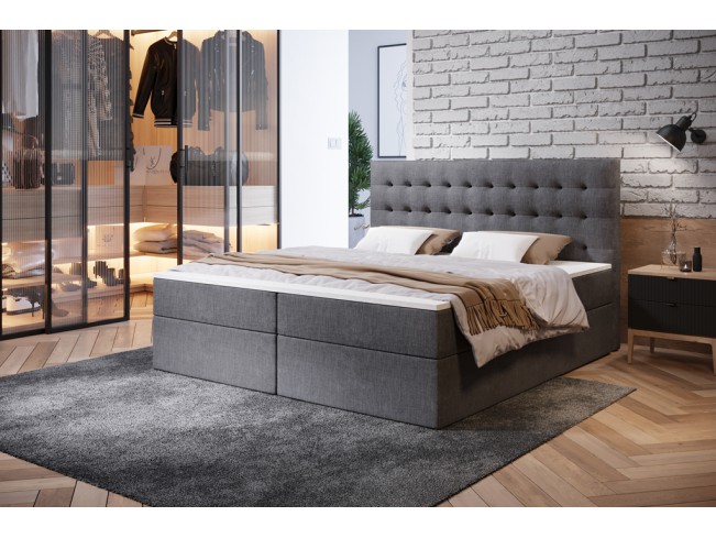 Łóżko kontynentalne Nori 180 Sawana 21 jasny szary