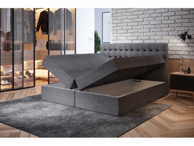 Łóżko kontynentalne Nori 180 Sawana 21 jasny szary