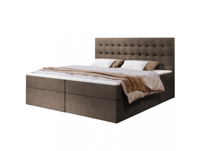 Łóżko kontynentalne Nori 140 Sawana 25 ciepły brąz - widok z przodu