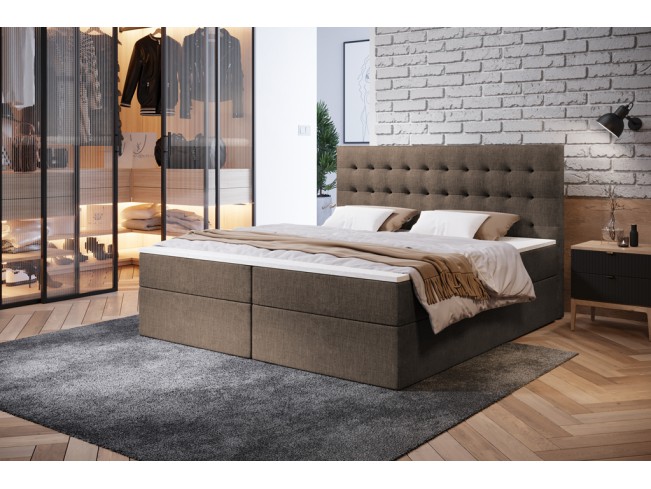 Łóżko kontynentalne Nori 160 Sawana 25 ciepły brąz