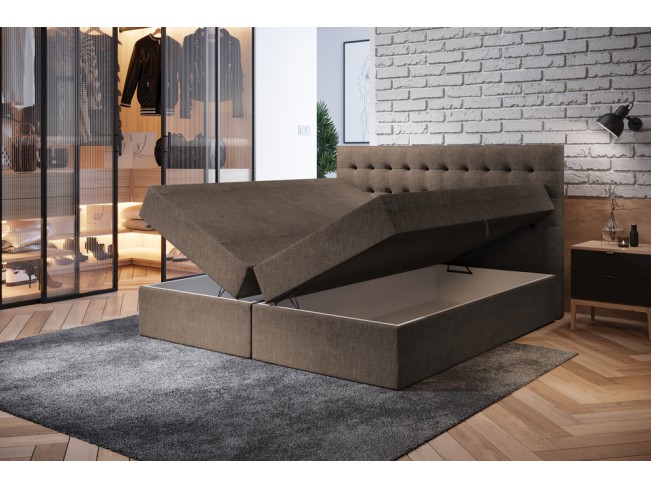 Łóżko kontynentalne Nori 160 Sawana 25 ciepły brąz