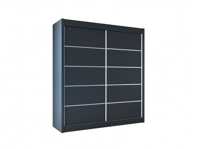 Szafa Bueno 180 czarny mat - widok z przodu