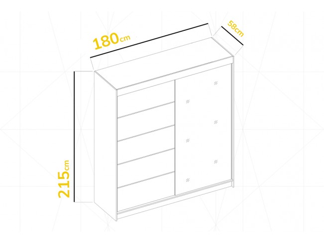 Szafa przesuwna Bueno 1 choco 180 cm