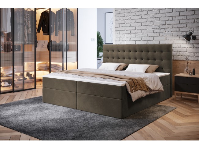 Łóżko kontynentalne Nori 140 Monolith 09 jasny brąz