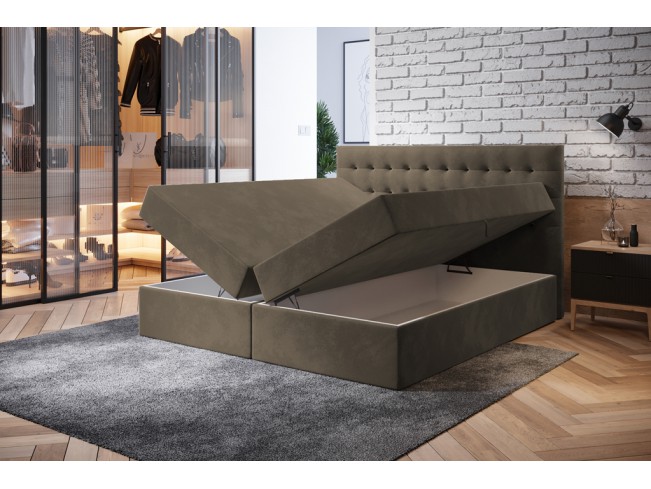 Łóżko kontynentalne Nori 140 Monolith 09 jasny brąz