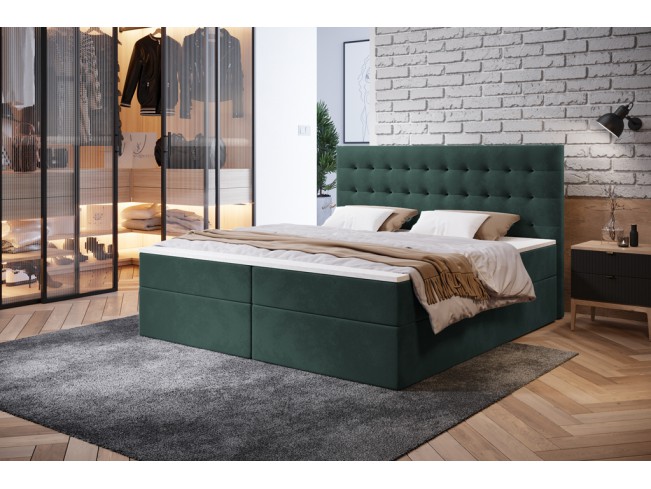 Łóżko kontynentalne Nori 160 Monolith 37 zielony
