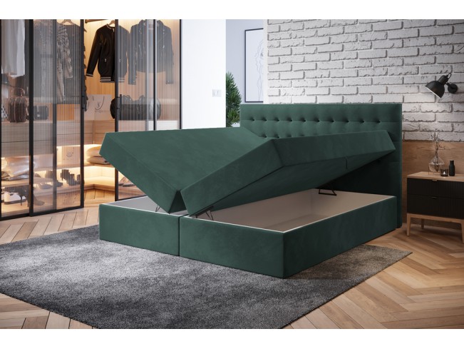 Łóżko kontynentalne Nori 160 Monolith 37 zielony