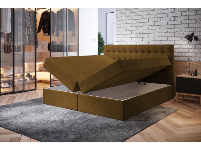 Łóżko kontynentalne Nori 140 Monolith 48 miodowy