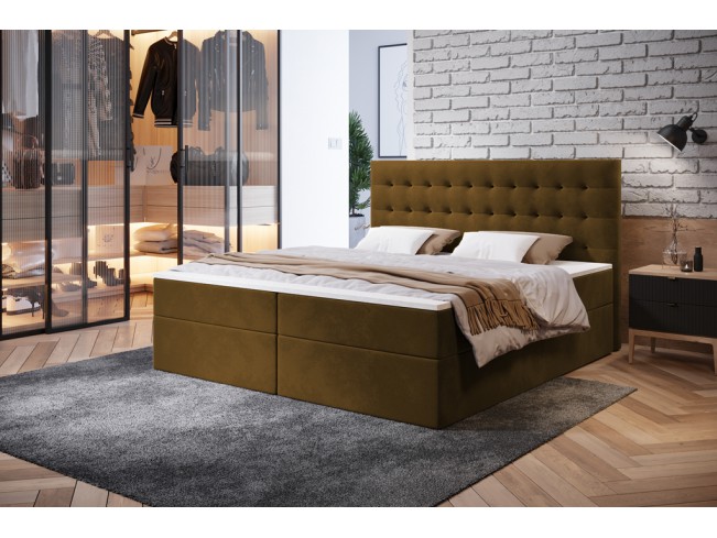 Łóżko kontynentalne Nori 160 Monolith 48 miodowy