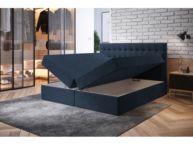 Łóżko kontynentalne Nori 160 Monolith 77 granatowy