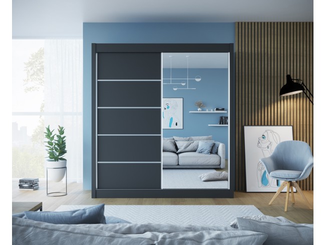 Szafa przesuwna BUENO 1 180 czarny mat