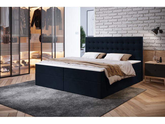 Łóżko kontynentalne Nori 140 Monolith 79 ciemny granat