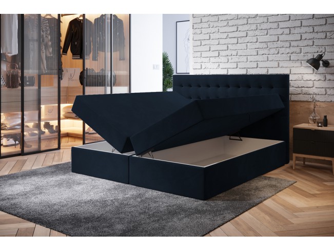 Łóżko kontynentalne Nori 160 Monolith 79 ciemny granat