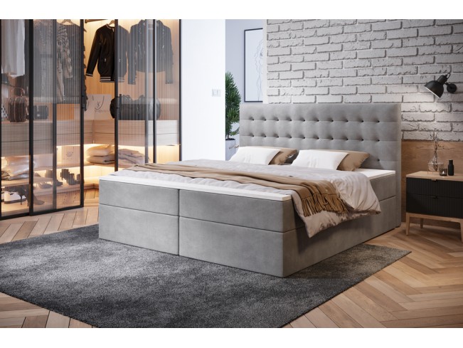 Łóżko kontynentalne Nori 160 Monolith 84 jasny szary