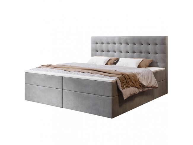 Łóżko kontynentalne Nori 180 Monolith 84 jasny szary - widok z przodu