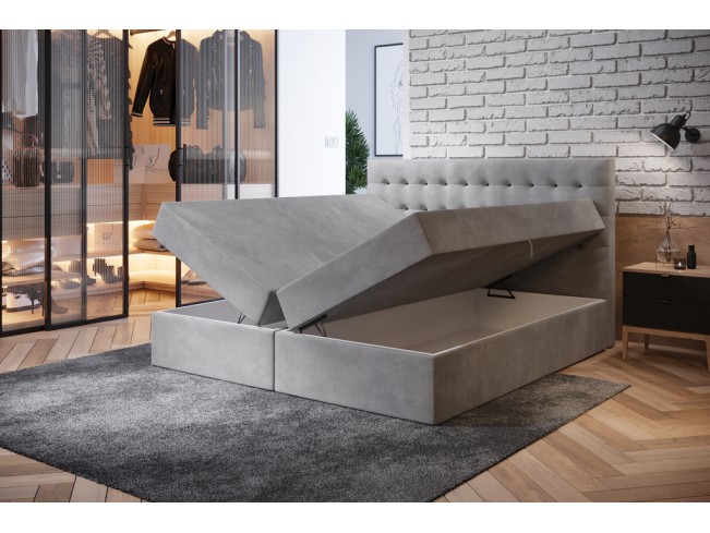 Łóżko kontynentalne Nori 180 Monolith 84 jasny szary