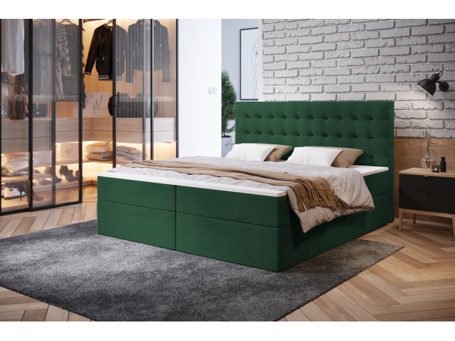 Łóżko kontynentalne Nori 160 Kronos 19 butelkowa zieleń
