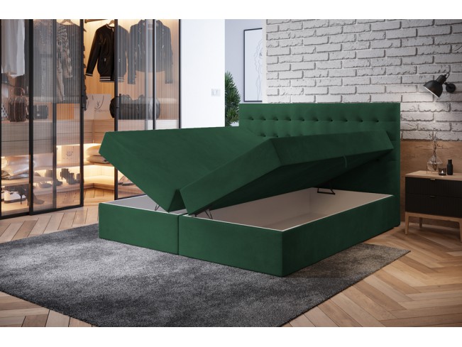 Łóżko kontynentalne Nori 180 Kronos 19 butelkowa zieleń