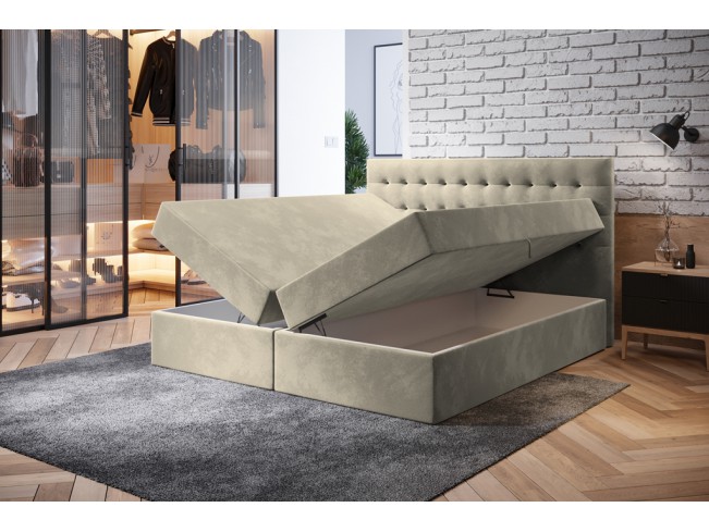 Łóżko kontynentalne Nori 140 Monolith 02 ecru