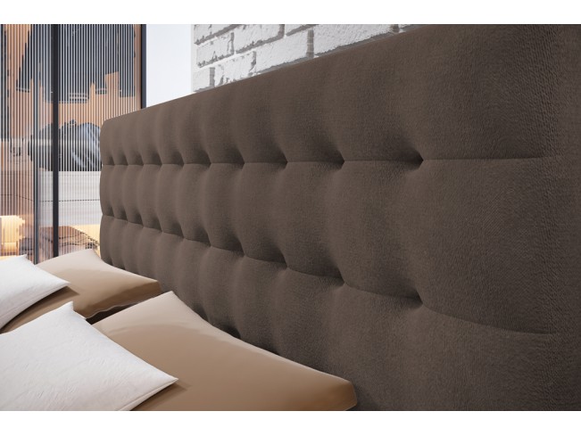Łóżko kontynentalne Nori 140 Monolith 15 mleczna czekolada