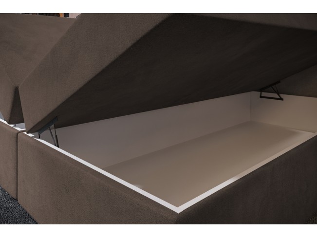 Łóżko kontynentalne Nori 160 Monolith 15 mleczna czekolada