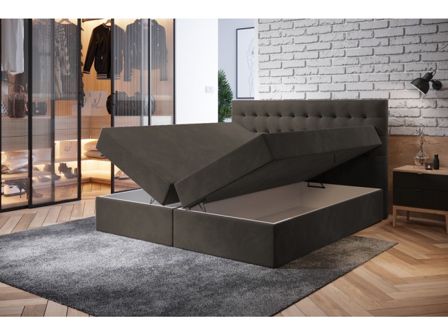 Łóżko kontynentalne Nori 160 Monolith 20 szary brąz