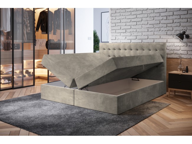 Łóżko kontynentalne Nori 140 Riviera 16 szary beż