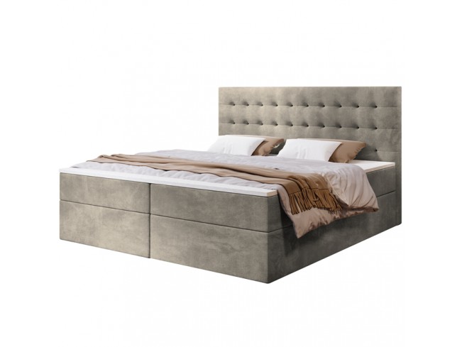 Łóżko kontynentalne Nori 140 Riviera 16 szary beż - widok z przodu