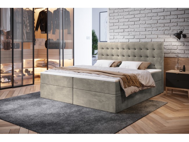 Łóżko kontynentalne Nori 180 Riviera 16 szary beż