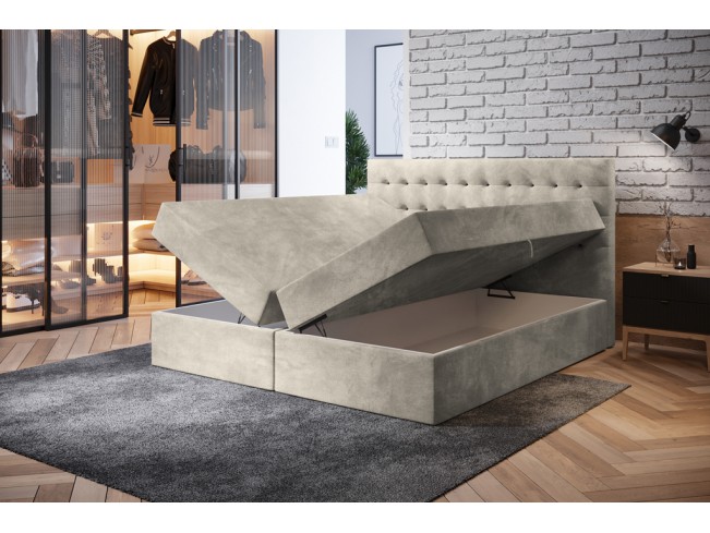 Łóżko kontynentalne Nori 140 Riviera 21 jasny beż